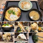 ロースかつ丼にポテキャベ