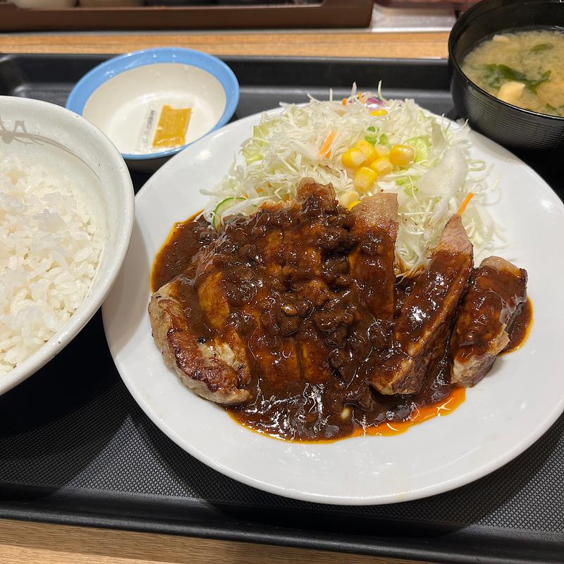 シビ辛麻辣トンテキ定食(松屋 四条烏丸店)