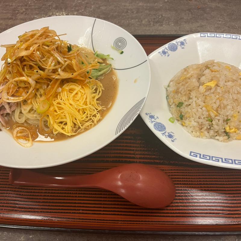 ネギ冷麺半チャンセット(ネギラーメンの恵愛)