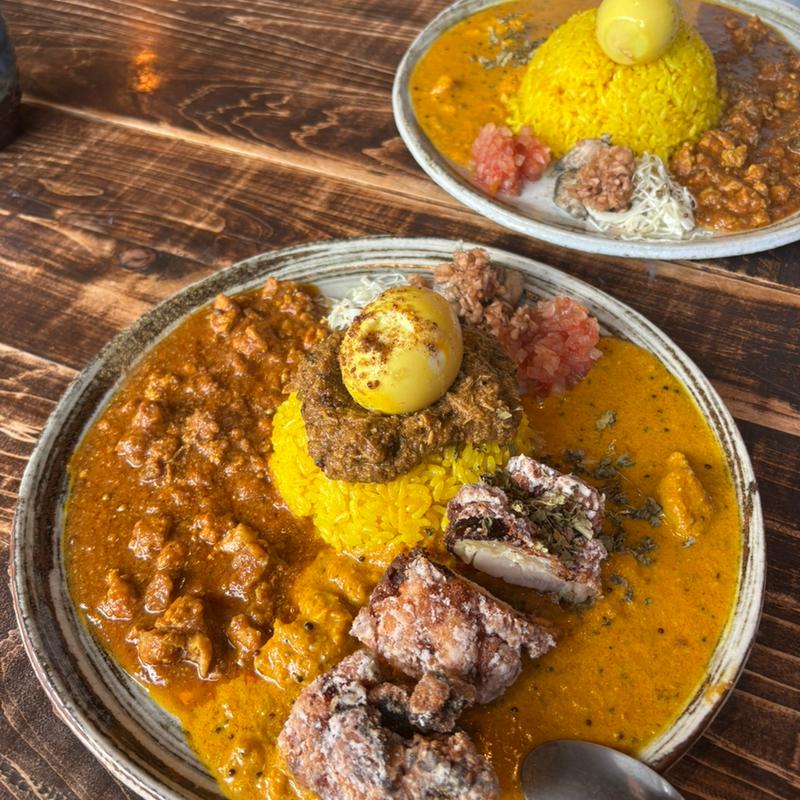 3種あいがけ(スパイスカレーボマイェ・ハナレ)