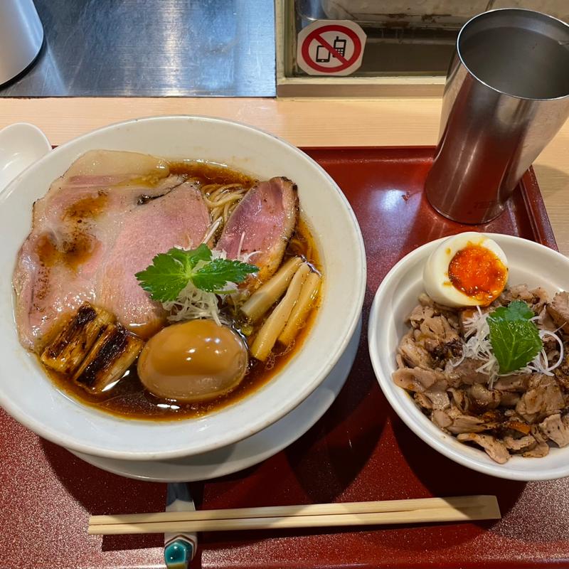 味玉紀州鴨そば(燃えよ麺助)