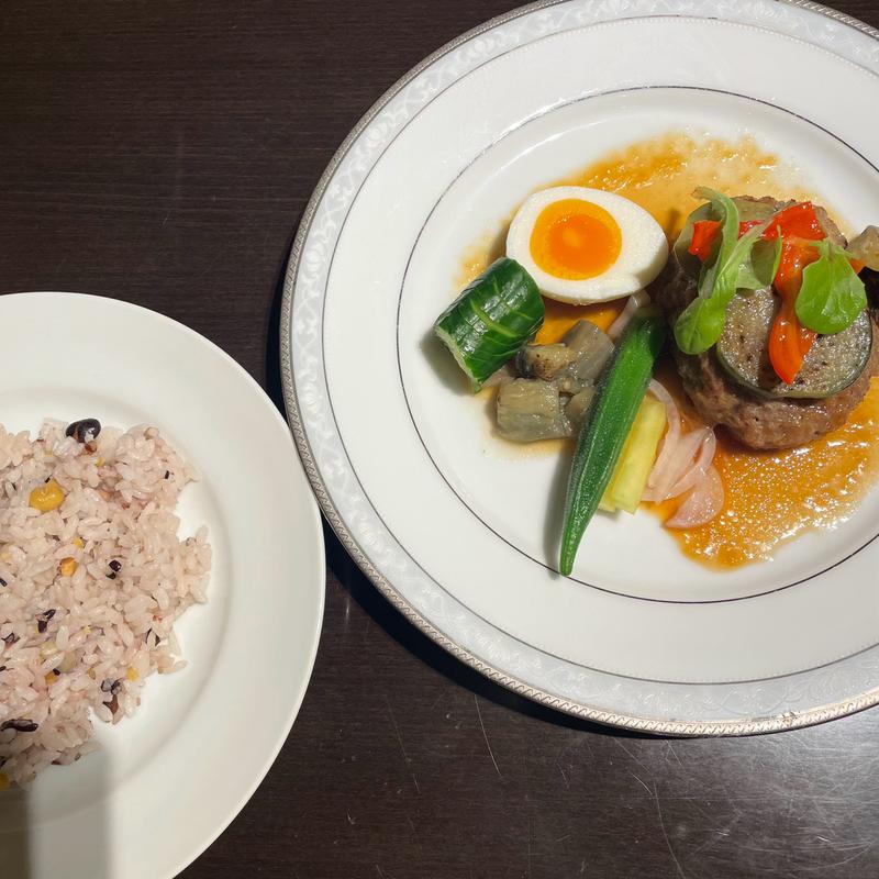 和風ハンバーグ　グリル野菜添え(紙屋町パーラー )