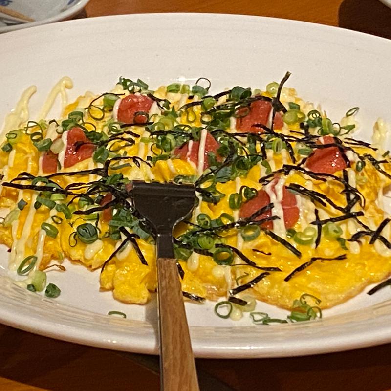 明太子のオープンオムレツ(居酒屋 えん家)