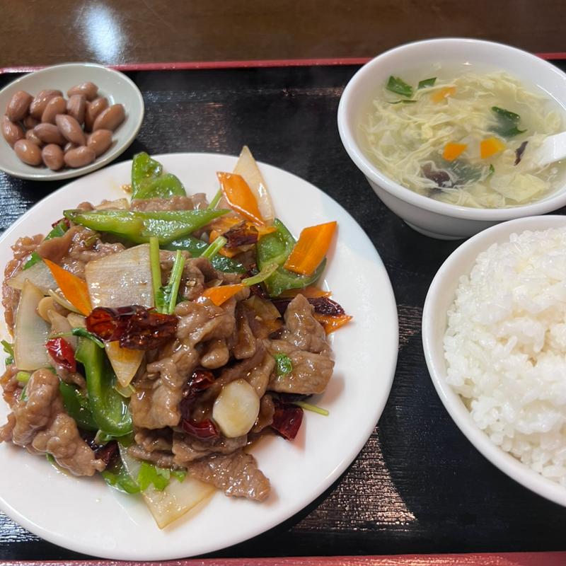 小炒牛肉定食(清花餃子)