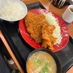 ロースカツ 唐揚げ定食