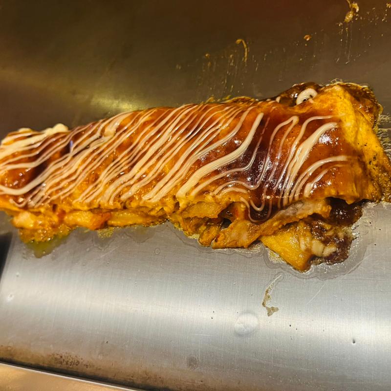 キムチトン平焼（チーズ200円）(広島お好み焼き 鉄板焼 ゆうちゃん)