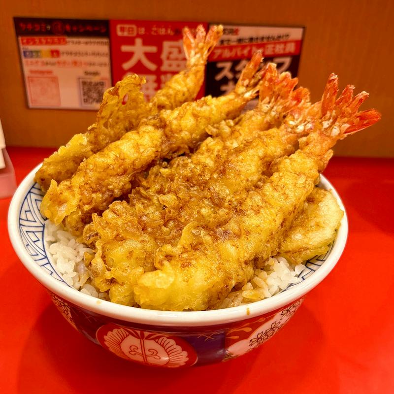 海老ざんまい天丼(天丼と生蕎麦 天ぷら宮)