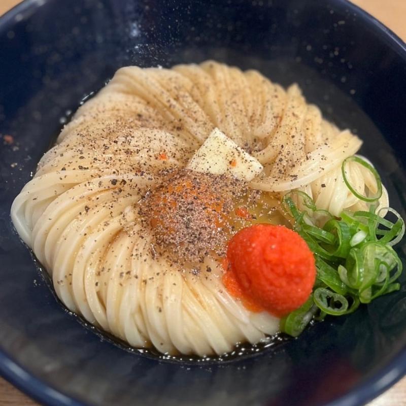 冷やしょうゆ＋明太子＋バター(うどん 慎（しん）)