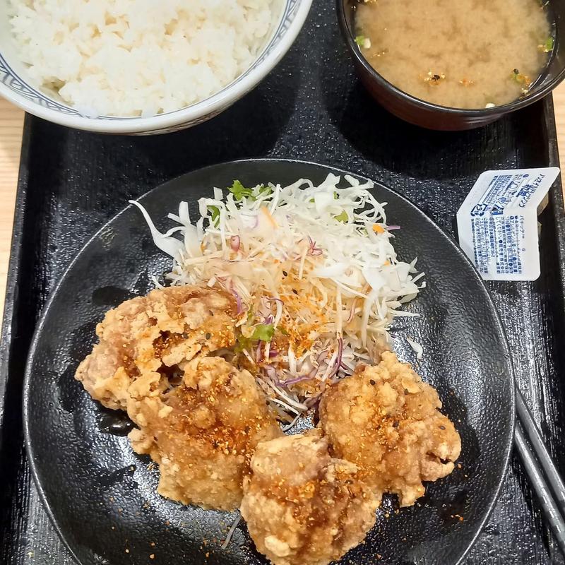 から揚げ定食 大盛り(吉野家 祖師ケ谷大蔵駅前店)