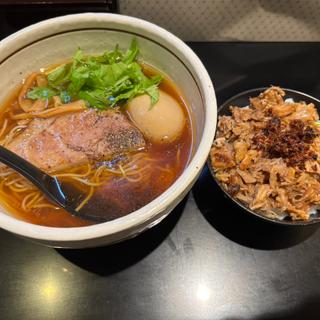 味玉醤油らぁめん&ちゃーしゅーご飯(麺屋 焔)