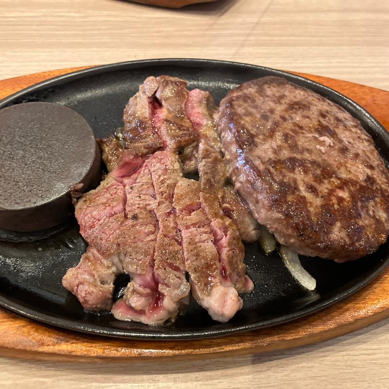 激アツステーキ130g+超粗挽きハンバーグ180g(ステーキのどん 佐久店 )