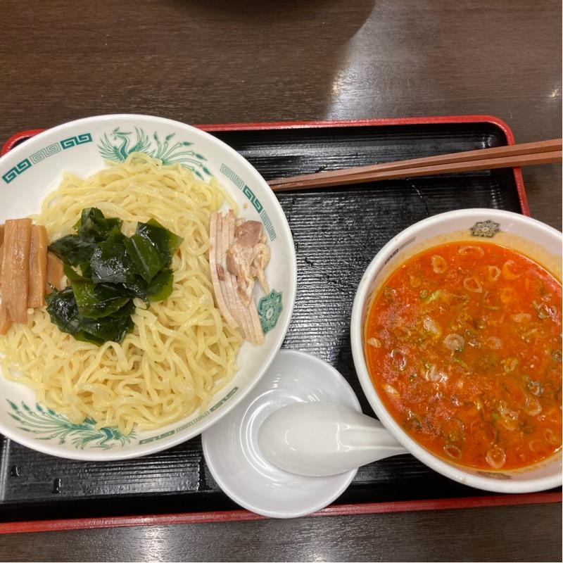 ピリ辛とんこつつけ麺(日高屋 経堂農大通店)