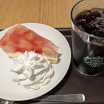 ピーチ&ミルクケーキ アイスコーヒー
