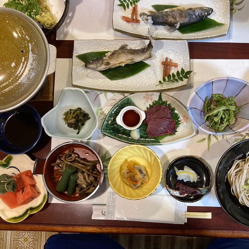 夕食(切明リバーサイドハウス )