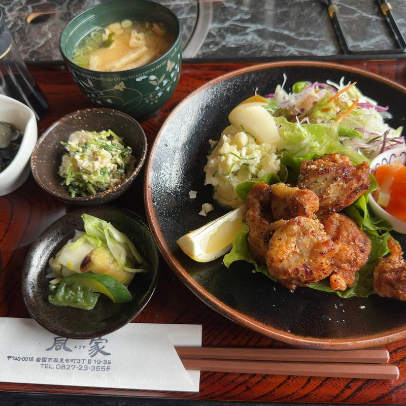 鶏からあげ定食(岩国駅前三丁目食堂 風家)