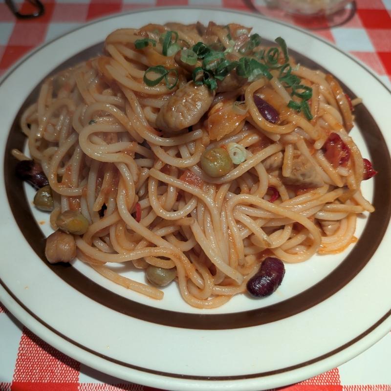 辛口ホルモントマト(焼きスパゲッチ ミスターハングリー)