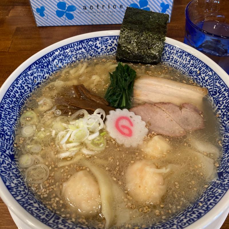 海老雲呑中華そば塩(支那ソバ雲呑みくも)