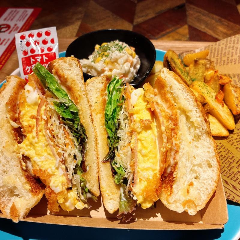 名物ハムカツサンドセット(堂山食堂 EST店)