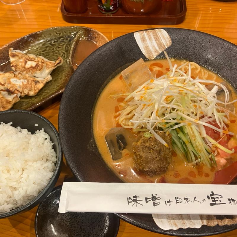 冷やし担々麺サンコ餃子セット(麺場 田所商店 ひたちなか店)