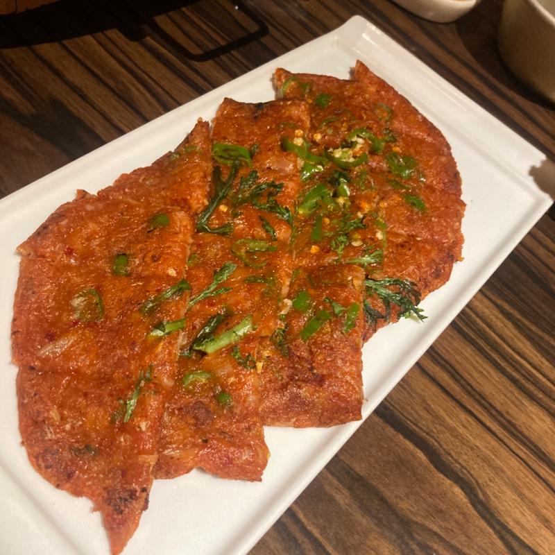 唐辛子チヂミ(長寿韓酒房 海浜幕張店)