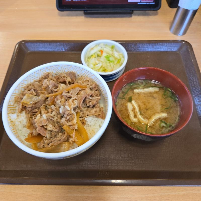 牛丼ランチセット【お新香】(すき家 足利南大町店)