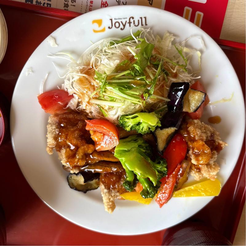 彩り野菜と若鶏の黒酢あんかけ定食(ジョイフル桶川店)