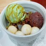 抹茶クリームあんみつ