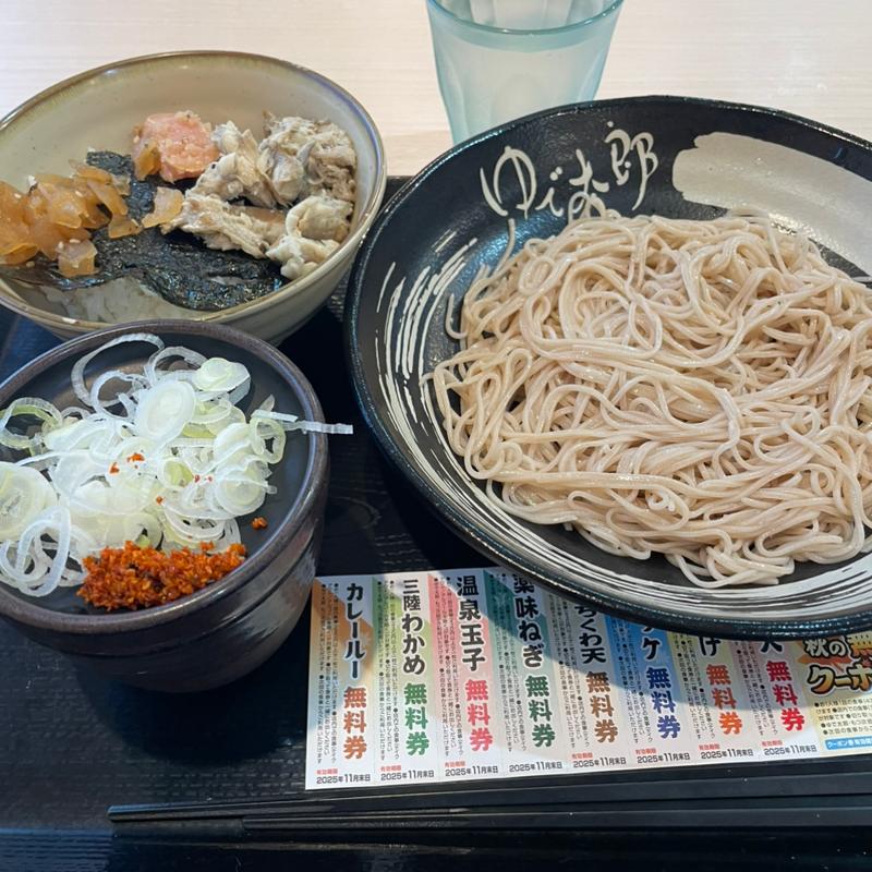 冷そばミニ焼鯖ごはんセット(ゆで太郎 もつ次郎 50号佐野越名町店)