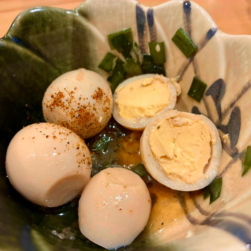 うずら卵のニラダレ漬(ぎょうざ処 亮昌 新風館)