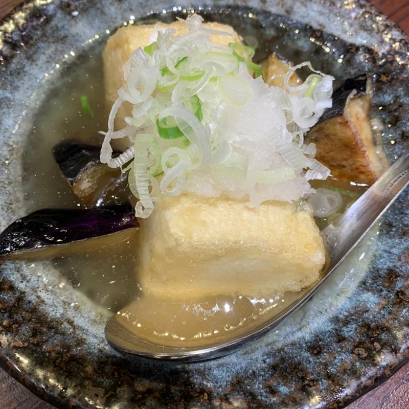 丸茄子•オクラ揚げ出し豆腐(清龍 池袋西口店)