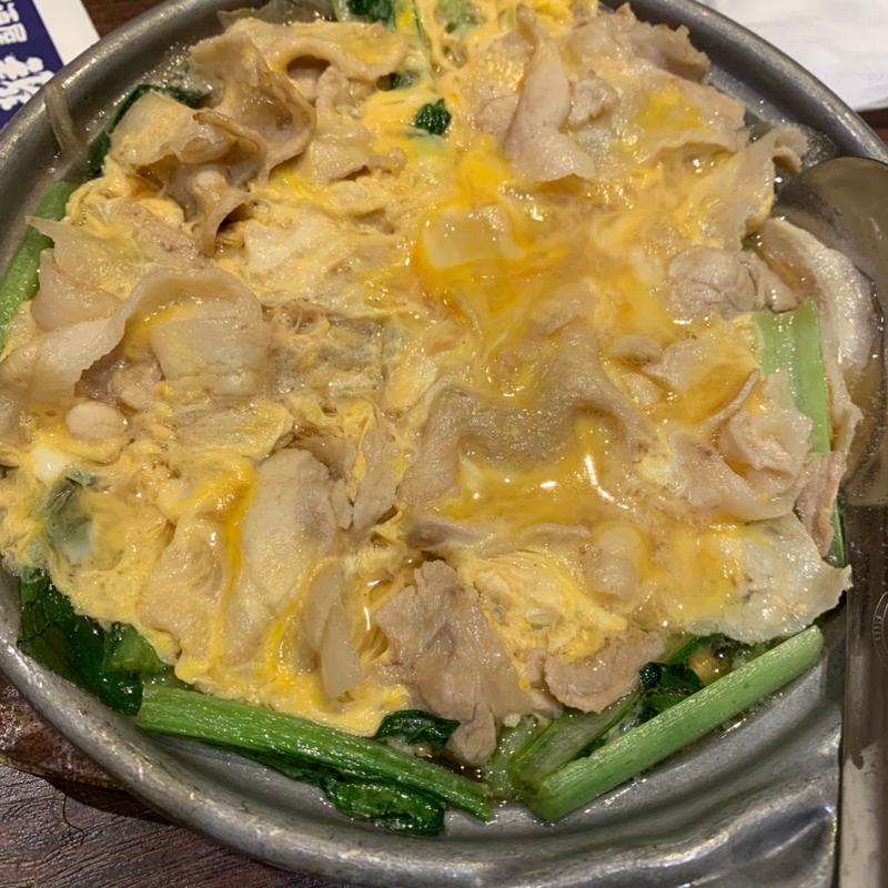 小松菜と豚肉の玉子とじ(清龍 池袋西口店)