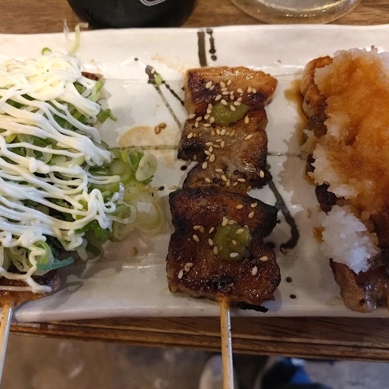 豚バラ3種盛り(立呑み 焼きとん 大黒 うまいもん通り店)