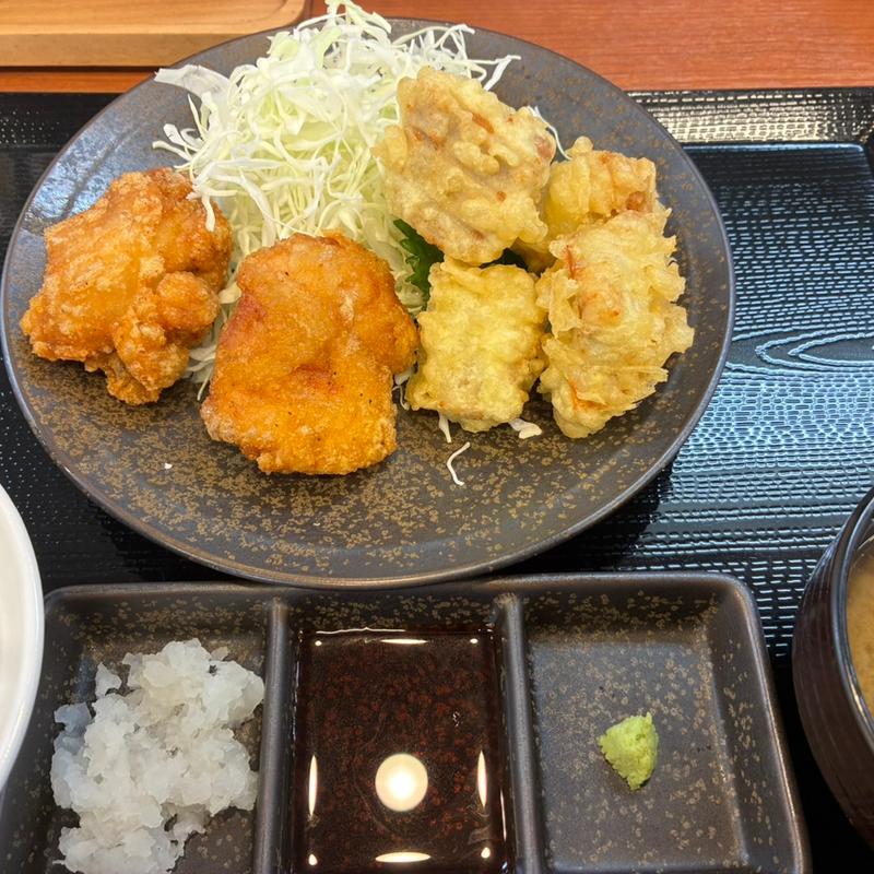 マグロ天合盛り定食(からやま 大東赤井店)