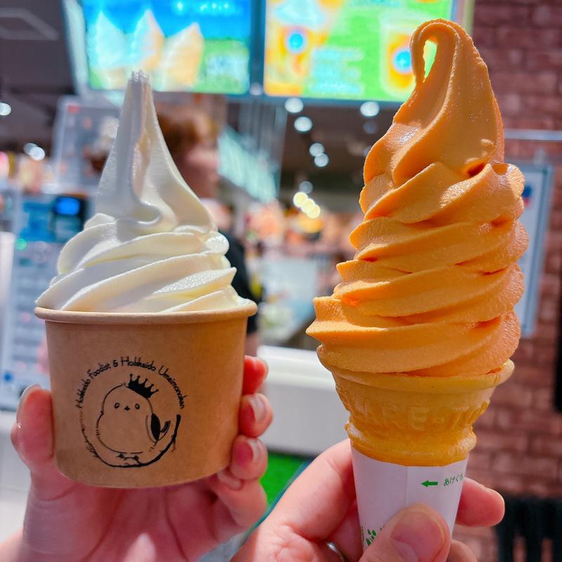 メロンソフトクリーム(北海道うまいもの館 KITTE大阪店)