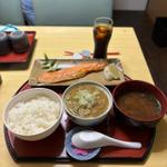 サーモンハラス焼きとモツ煮ランチ