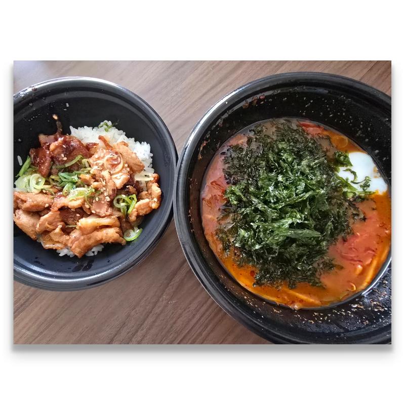磯の香り！岩海苔スンドゥブ＆ミニカルビ丼セット(とんかつ専門店 かさねや市川店)