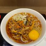 秋の味覚かき揚げ天玉そば