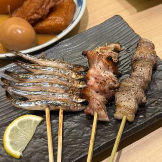 串焼き盛り　きびなご　薩摩地鶏　六白黒豚