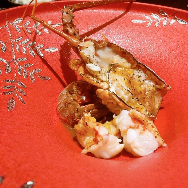 活伊勢海老の鉄板焼（柚葉コース）(芦屋ベイコート)