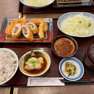 梅しそ巻とチキンかつランチ(とんかつ濵かつ 福岡那珂川店)