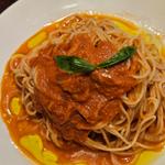 桜海老とトマトのビスク風冷製パスタ