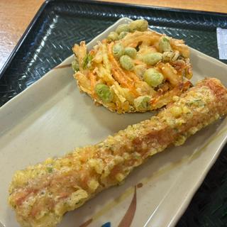 枝豆かき揚げ(¥200)+ちくわ磯辺揚げ(¥130)