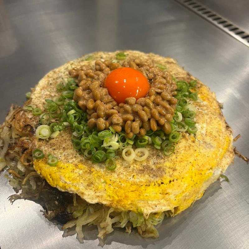 肉玉そば＋月見ネギ(広島風お好み焼き まるちゃん)