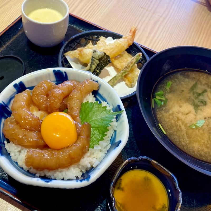 赤海老沖漬け丼セット(海鮮れすとらん 勘八屋)