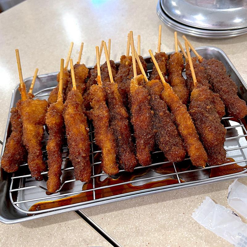 無限ニンニクホルモン串 20本盛り(串カツ田中 tekuteながまち店)