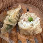 海老にら蒸し餃子　黒豚焼売(くろずレストラン「壺畑」)