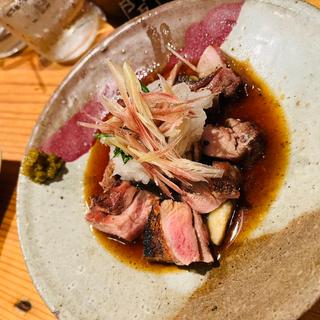 地鶏のタタキみょうが添え