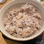 肉野菜塩こうじ炒め定食、たっぷり野菜の麦みそ汁(大戸屋ごはん処 川崎銀柳街店)