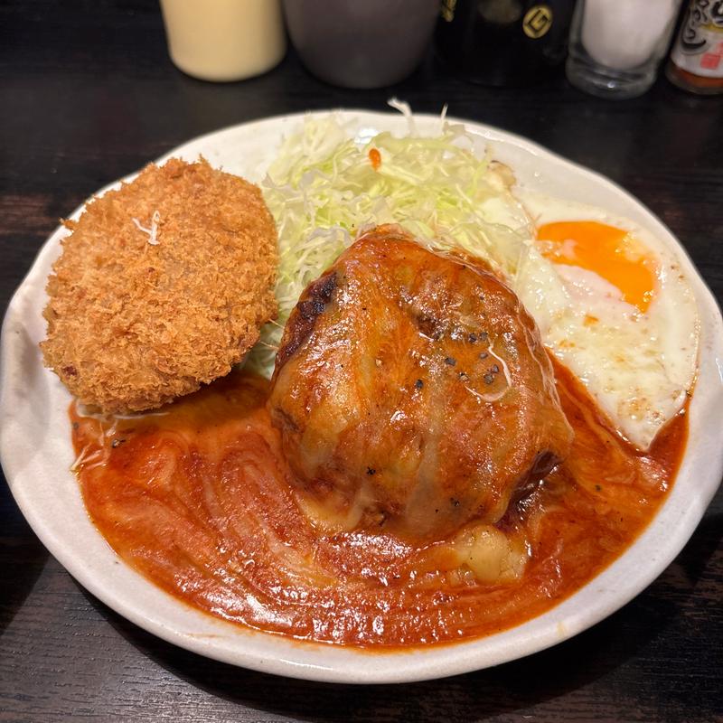 チーズハンバーグコロッケ定食(森の茶屋)