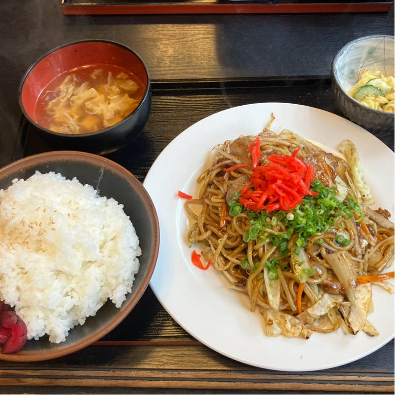 やきそば定食(民芸茶屋 御用)